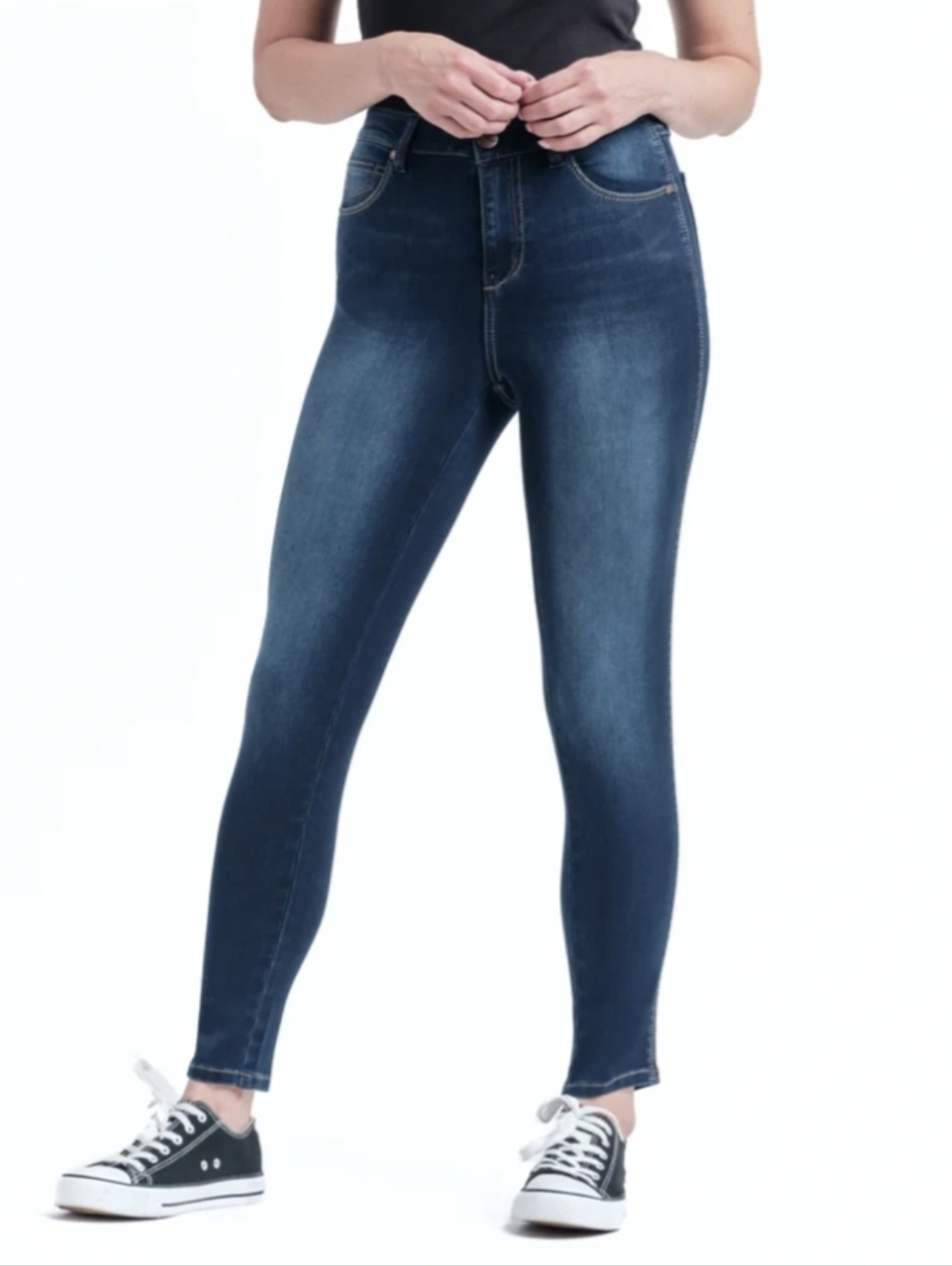 1822 Gia Butter in Raquel Dark Blue Wash/Faded/ Skinny Stretch Denim 14